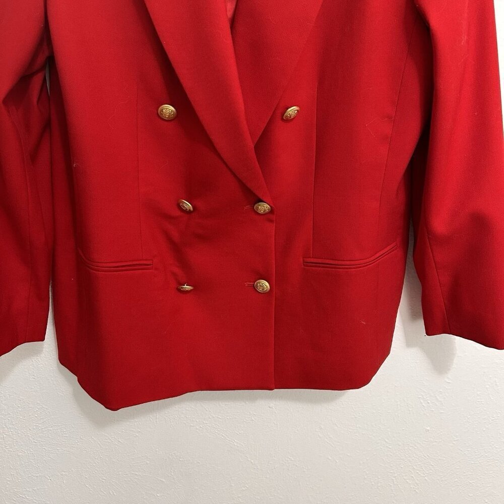 Pendleton Red Wool Structured Double-Breasted Bla… - image 4